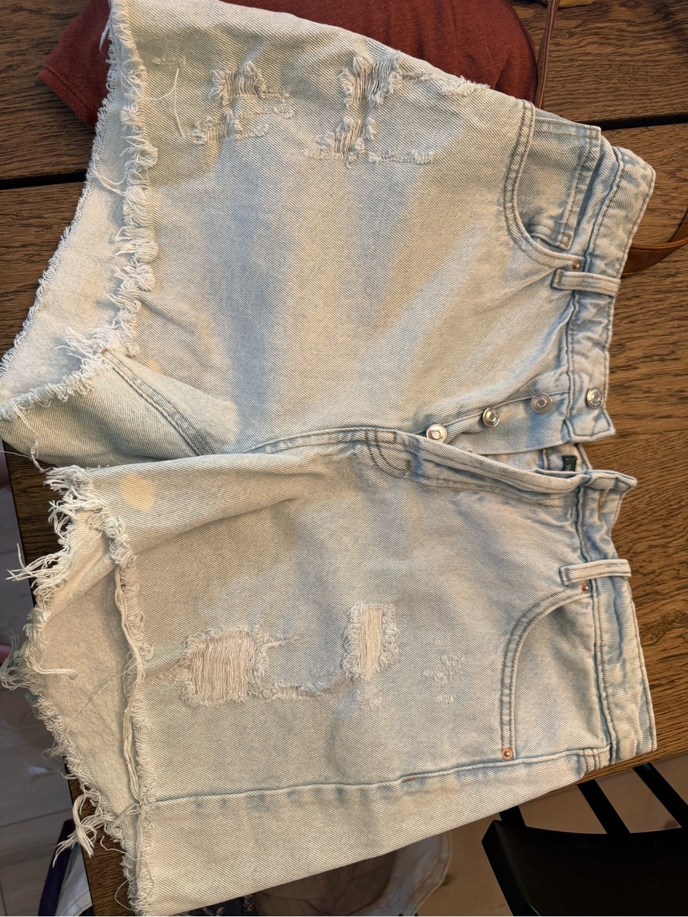 wild fable Light Blue Distressed High-Rise Jean Shorts